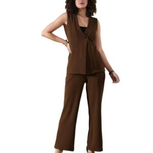 Women's polyester Solid Co-Ord Set