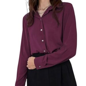 Women`s Oversized Fit Crop Top Shirt | Comfortable Rich Korean Button Down | Comfortable Rich Korean Button Down | Workwear Top for Office & Casual OutfitF