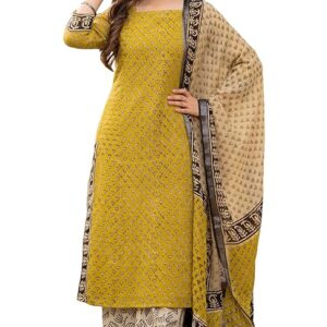 Women's Pure Cotton Straight Kurta Set with Palazzo Pants & Dupatta|Ethnic wear|Kurta Set for Women