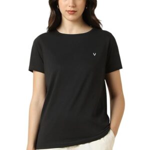 Allen Solly Women’s Solid Round Neck T‑Shirt | Regular Fit | Soft Cotton | Everyday Casual Essential